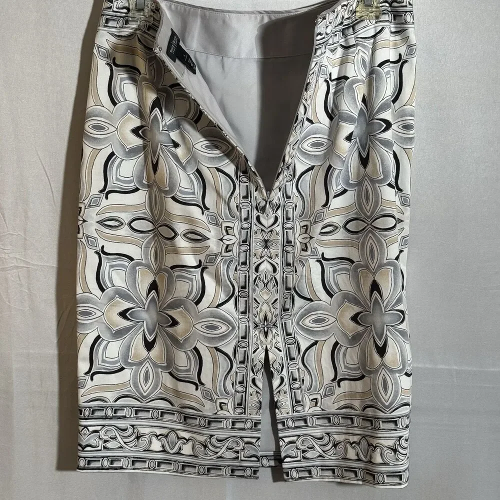 White House Black Market Women’s Pencil Skirt 6 Studded Floral Career Classic